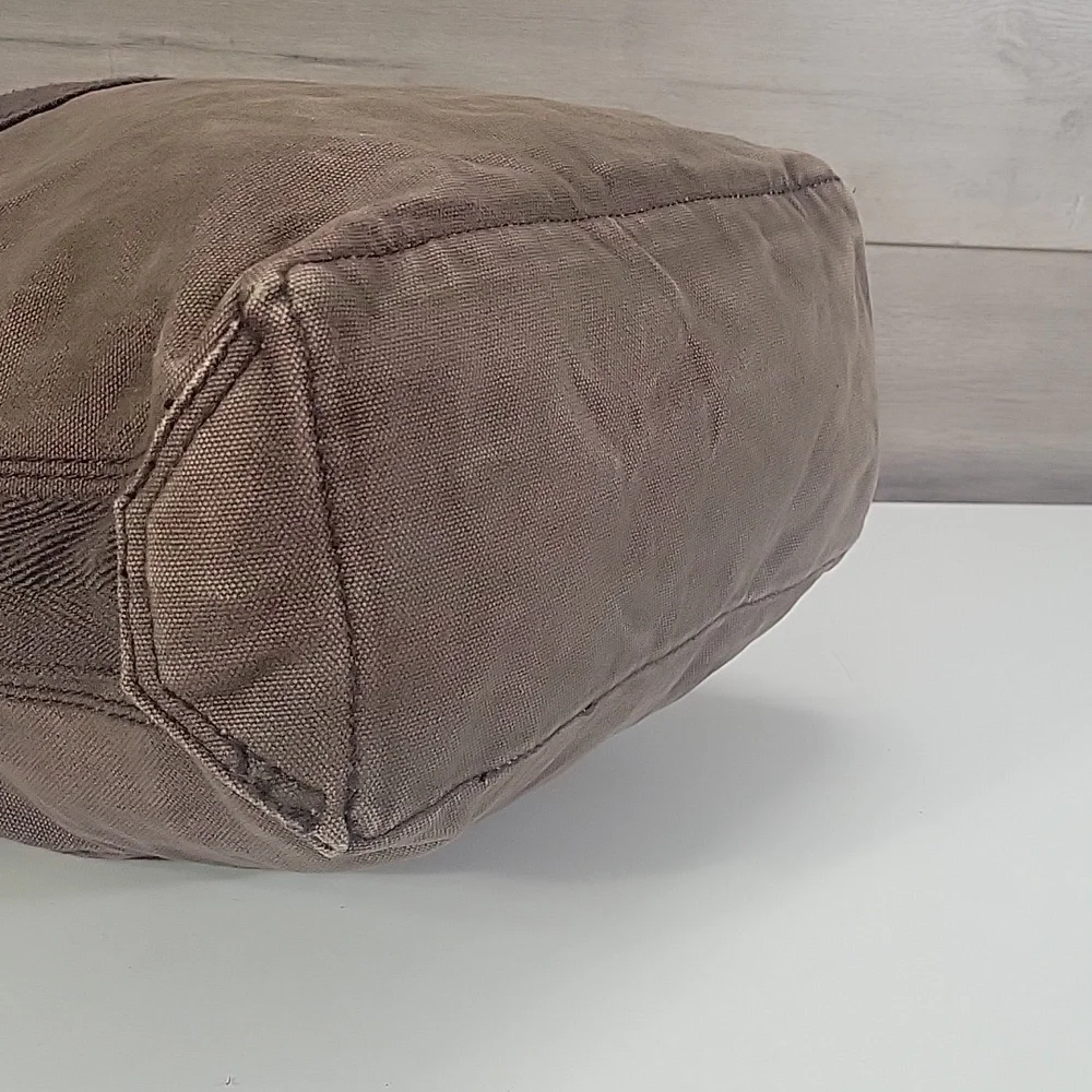 Abercrombie & Fitch Brown Canvas Leather Tote Bag for Men